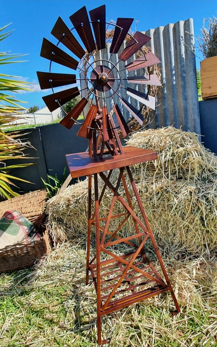 Xl Rust Look Windmill 160Cm  |  Metal Decor Metal Decor Metal Decor